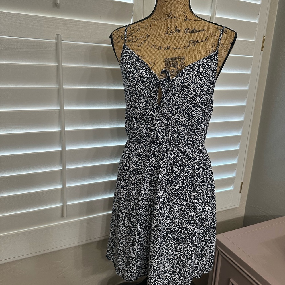 Divided Black and White Floral Mini Dress